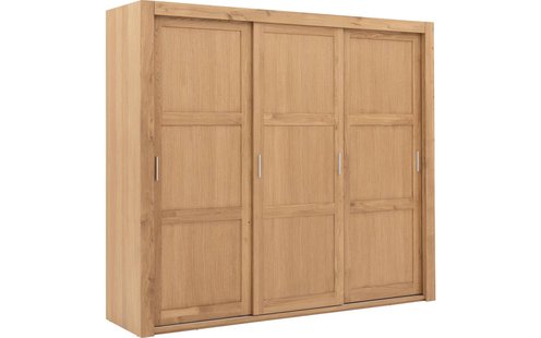 Goossens Excellent Kledingkast Duo, 248 cm breed, 223 cm hoog, 3 x 3 houtpaneel schuifdeuren