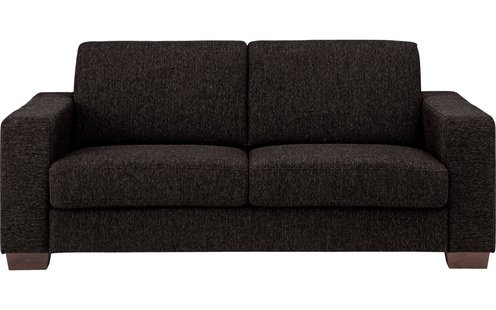 Goossens Bank N-joy Divana donkerbruin, stof, 3-zits, stijlvol landelijk