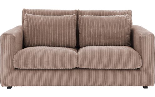 Goossens Bank Ravenia bruin, stof, 2-zits, stijlvol landelijk