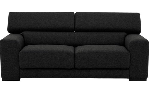 Goossens Bank Nora donkergrijs, stof, 2,5-zits, stijlvol landelijk