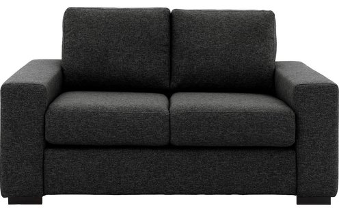 Goossens Bank Lucca antraciet, stof, 2-zits, stijlvol landelijk