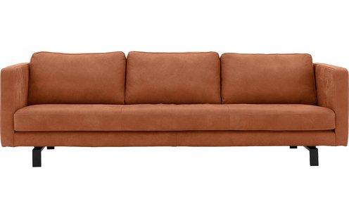 Goossens Excellent Bank Nuance cognac, leer, 4-zits, urban industrieel