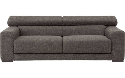 Goossens Bank Nora donkergrijs, stof, 2,5-zits, stijlvol landelijk