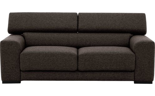 Goossens Bank Nora bruin, stof, 2,5-zits, stijlvol landelijk