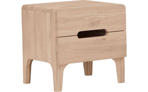 Goossens Excellent Nachtkastje Curve, Met 2 laden