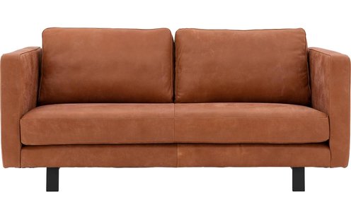 Goossens Excellent Bank Nuance cognac, leer, 2,5-zits, urban industrieel