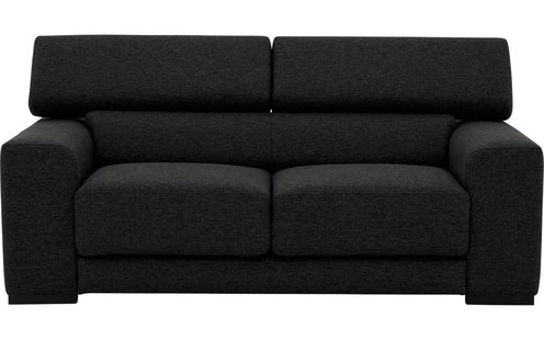 Goossens Bank Nora donkergrijs, stof, 2-zits, stijlvol landelijk