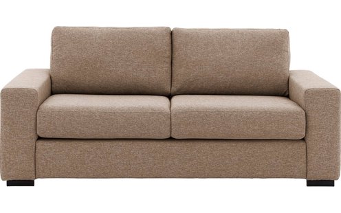 Goossens Bank Lucca bruin, stof, 2,5-zits, stijlvol landelijk
