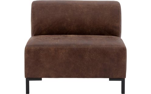 Goossens Excellent Modulaire Bank Marshall bruin, leer, 1,5-zits, urban industrieel