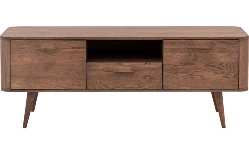 Goossens Tv Meubel Bjarte, 2 deuren 1 lade 1 open vak 135 cm breed