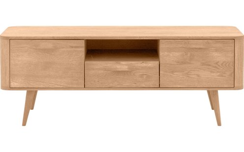 Goossens Tv Meubel Bjarte, 2 deuren 1 lade 1 open vak 135 cm breed