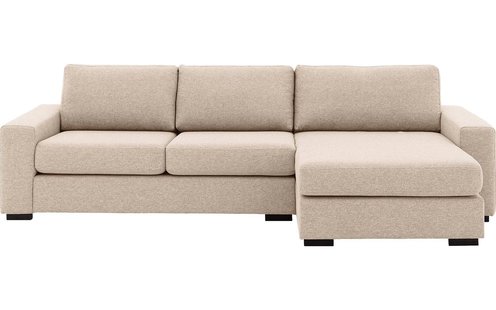 Goossens Hoekbank Lucca Met Chaise Longue wit, stof, 2,5-zits, stijlvol landelijk met chaise longue rechts