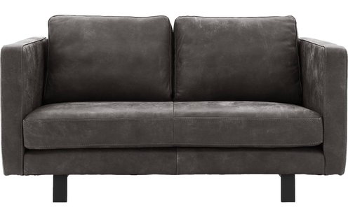 Goossens Excellent Bank Nuance donkerbruin, leer, 2,5-zits, urban industrieel