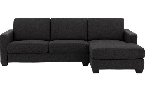 Goossens Hoekbank N-joy Divana Met Chaise Longue grijs, stof, 2,5-zits, stijlvol landelijk met chaise longue rechts