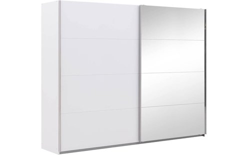 Goossens Basic Kledingkast Miami, 271 cm breed, 210 cm hoog, 1x spiegeldeur re en 1x schuifdeur li