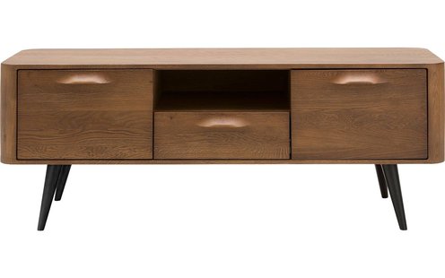 Goossens Tv Meubel Bjarte, 2 deuren 1 lade 1 open vak 135 cm breed