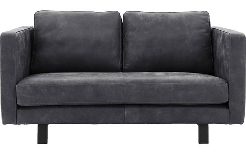 Goossens Excellent Bank Nuance zwart, leer, 2,5-zits, urban industrieel