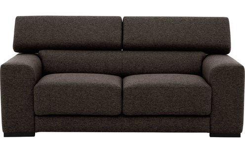 Goossens Bank Nora bruin, stof, 2-zits, stijlvol landelijk