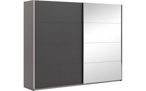 Goossens Basic Kledingkast Miami, 271 cm breed, 210 cm hoog, 1x spiegeldeur re en 1x schuifdeur li