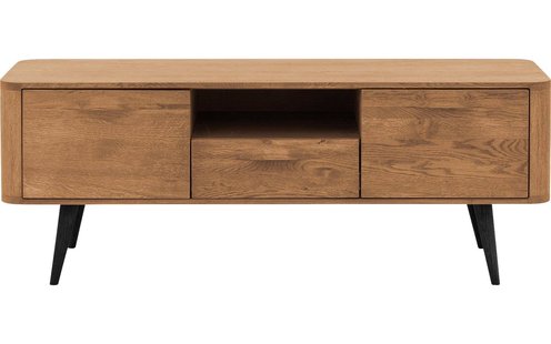 Goossens Tv Meubel Bjarte, 2 deuren 1 lade 1 open vak 135 cm breed