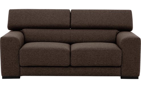 Goossens Bank Nora bruin, stof, 2-zits, stijlvol landelijk