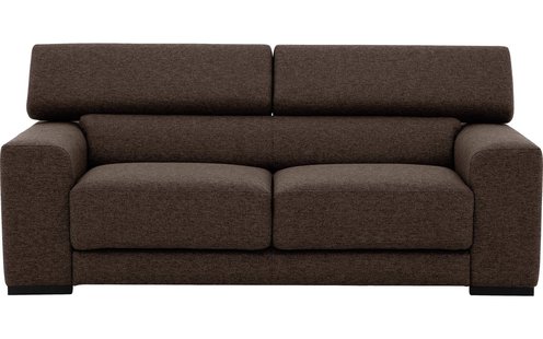 Goossens Bank Nora bruin, stof, 2,5-zits, stijlvol landelijk