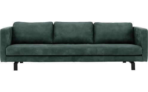 Goossens Excellent Bank Nuance groen, leer, 4-zits, urban industrieel