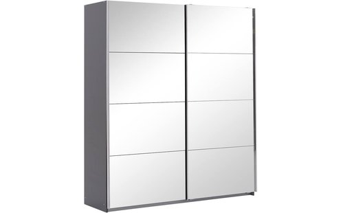 Goossens Basic Kledingkast Miami, 226 cm breed, 210 cm hoog, 2x spiegel schuifdeuren