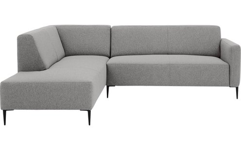 Goossens Bank Key West lichtgrijs, stof, 2,5-zits, modern design met ligelement links