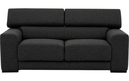 Goossens Bank Nora antraciet, stof, 2-zits, stijlvol landelijk