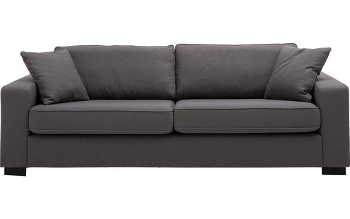 Goossens Bank Timo grijs, stof, 3-zits, stijlvol landelijk