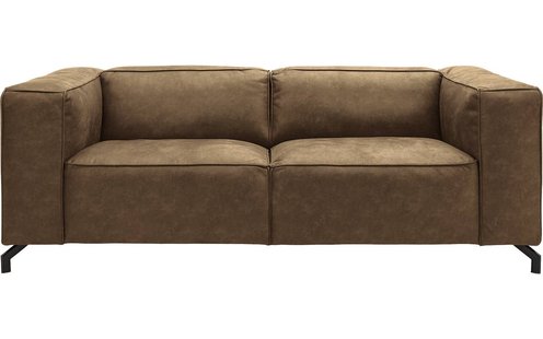 Goossens Bank Calvin groen, micro leer, 2,5-zits, modern design