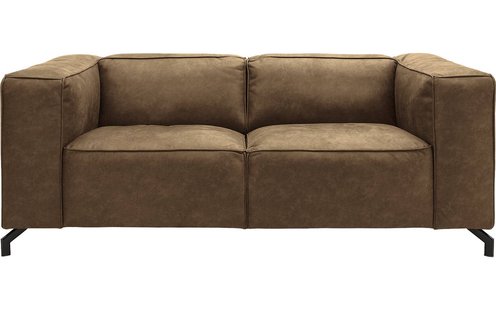 Goossens Bank Calvin groen, micro leer, 2-zits, modern design