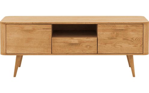 Goossens Tv Meubel Bjarte, 2 deuren 1 lade 1 open vak 135 cm breed