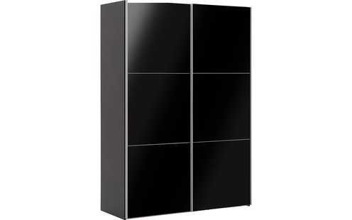 Goossens Kledingkast Easy Storage Sdk, 153 cm breed, 220 cm hoog, 2x 3 paneel glas schuifdeuren