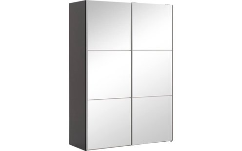 Goossens Kledingkast Easy Storage Sdk, 153 cm breed, 220 cm hoog, 2x 3 paneel spiegel schuifdeuren