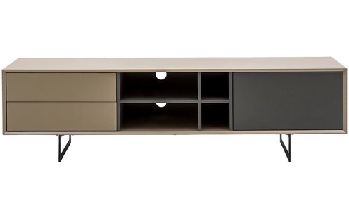 Goossens Basic Tv Meubel Vienna, 1 deur 2 laden 4 open vakken 42 cm diep