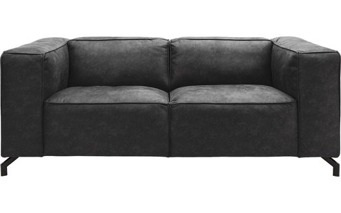 Goossens Bank Calvin antraciet, micro leer, 2-zits, modern design