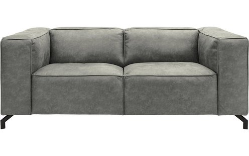 Goossens Bank Calvin grijs, micro leer, 2-zits, modern design Goossens Bank Calvin grijs, micro leer, 2-zits, modern design