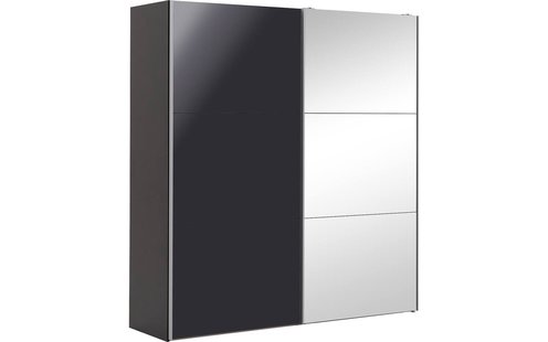 Goossens Kledingkast Easy Storage Sdk, 203 cm breed, 220 cm hoog, 1x 3 paneel schuifdeur li en 1x 3 paneel spiegel schuifdeur re