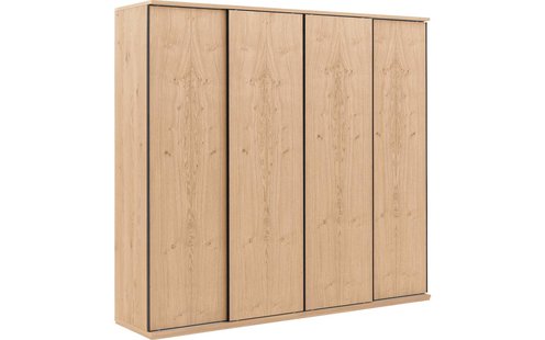 Goossens Excellent Kledingkast Wood, 240 cm breed, 223 cm hoog, 4 hout schuifdeuren