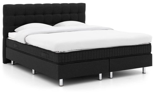 Goossens Basic Boxspring Compleet Bjorn, 160 x 200 cm box (= 2x 80x200cm), 1x matras gestoffeerd pocketvering, 1x matrastopper gestoffeerd