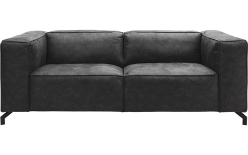 Goossens Bank Calvin antraciet, micro leer, 2,5-zits, modern design