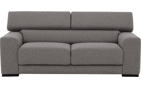 Goossens Bank Nora grijs, stof, 2,5-zits, stijlvol landelijk