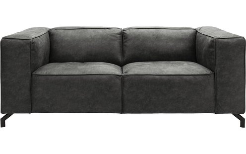Goossens Bank Calvin grijs, micro leer, 2-zits, modern design