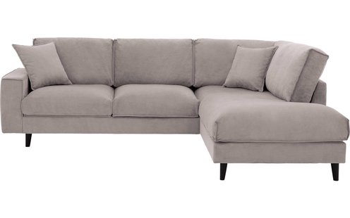 Goossens Bank Jonas beige, stof, 2,5-zits, urban industrieel met ligelement rechts