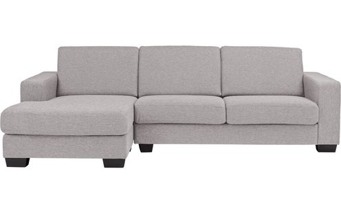 Goossens Hoekbank N-joy Divana Met Chaise Longue grijs, stof, 2,5-zits, stijlvol landelijk met chaise longue links