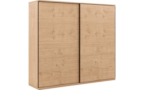 Goossens Excellent Kledingkast Nature, 250 cm breed, 223 cm hoog, 2 hout schuifdeuren