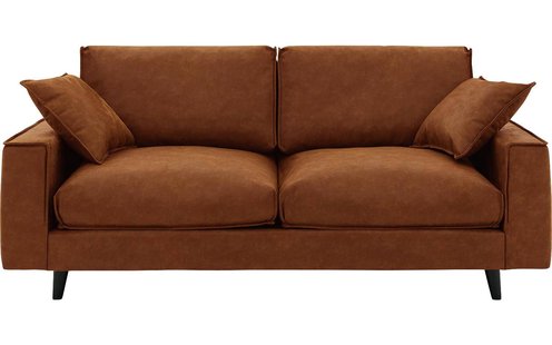 Goossens Bank Jonas cognac, micro leer, 2,5-zits, urban industrieel