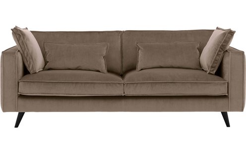 Goossens Bank Suite bruin, stof, 4-zits, elegant chic Goossens Bank Suite bruin, stof, 4-zits, elegant chic